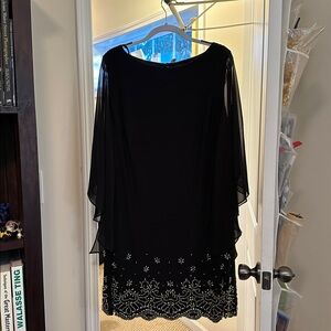 Xscape Black Dress with Beaded Detail